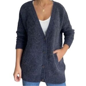 Free People Oversized Cloudy Day Navy Cardigan - Sz Small